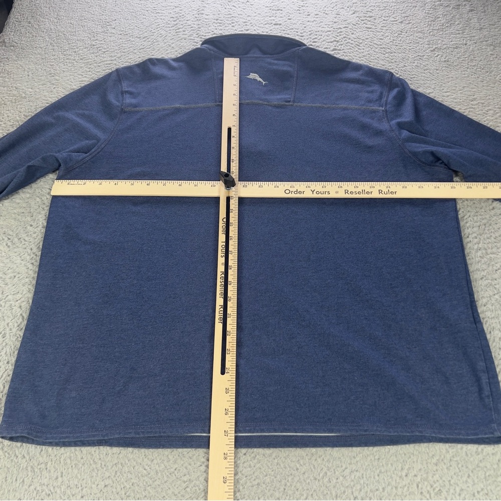 Tommy Bahama Pullover Mens XL Blue IslandZone Quarter Zip Long Sleeve Preppy - Picture 4 of 7